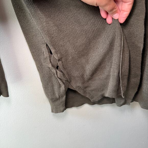 Hippie Rose Women's Crisscross Cardigan Sweater Top Olive Green Size Small - Picture 3 of 6